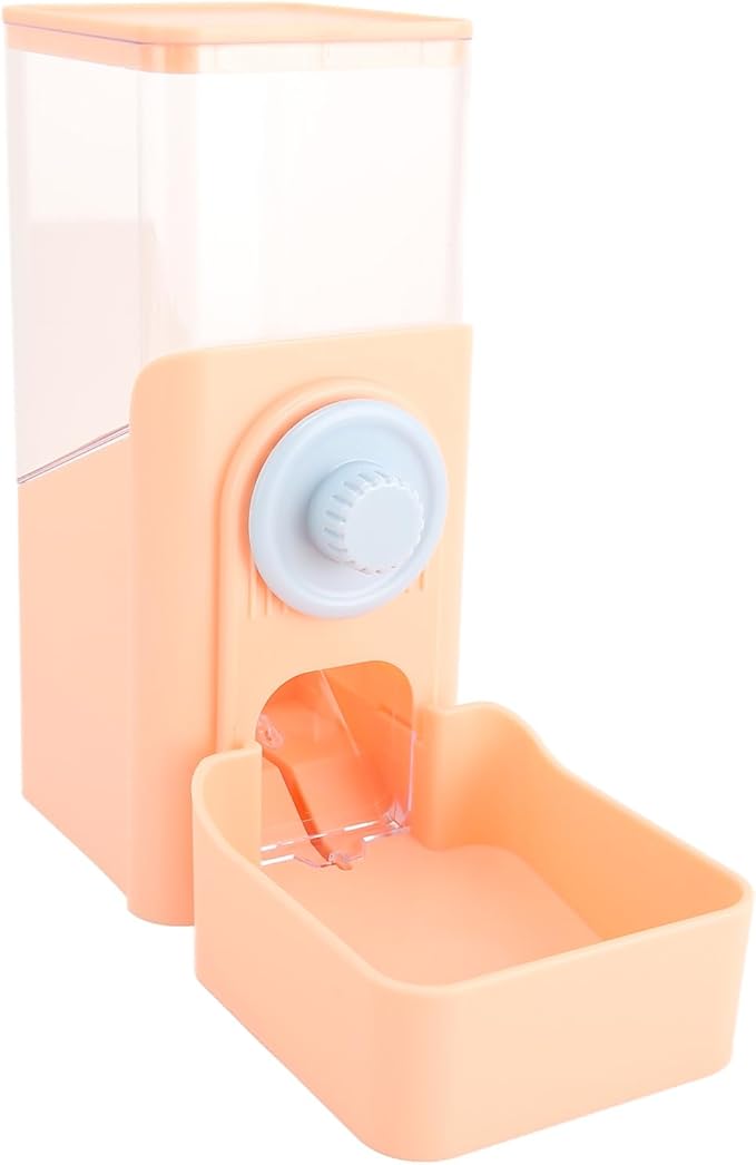 Alomejor Automatic Pet Feeder, Large Capacity Gravity Feeder with Leak Proof Design, Convenient Hanging Design for Cat Dog Cage (Pink)