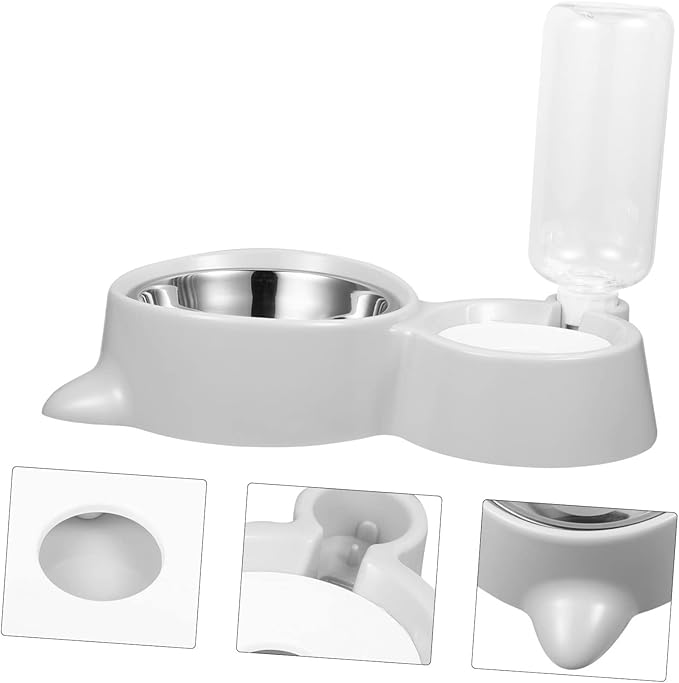 Angoily Automatic Pet Feeder Dual Bowls and Water Dispenser Leak Design for Pets Easy to Use Healthy Feeding for Dogs and Cats