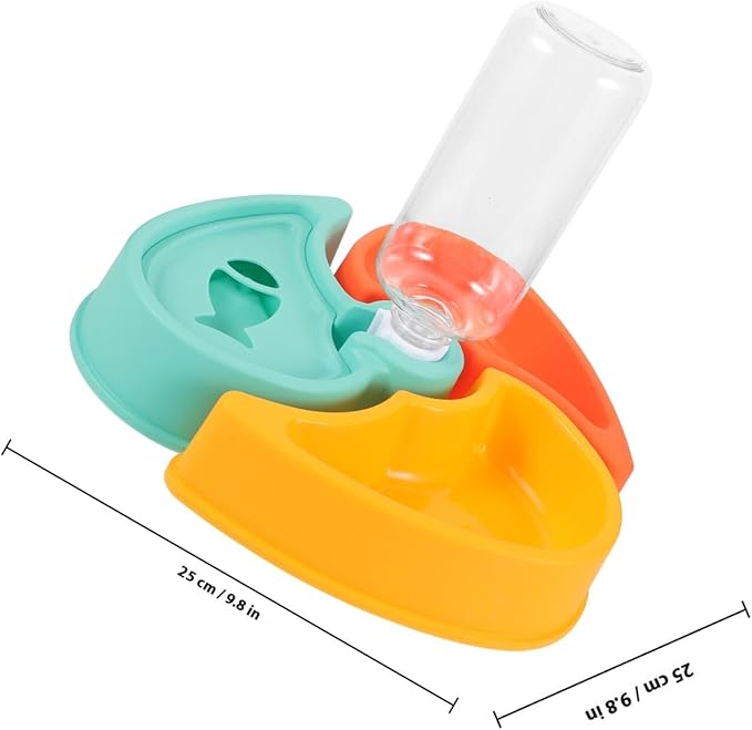 MERRYHAPY Dry and Wet Food Separation Pet Feeding Bowl with Water Dispenser, Dog Feeder and Cat Food Bowl for Indoor Use, Anti-Spill Design Suitable for Cats and Dogs