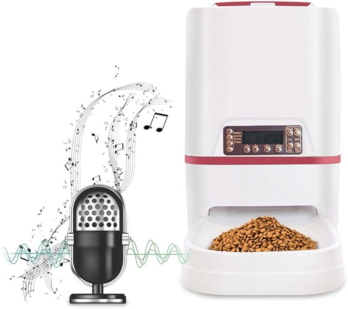 feeders Pet Intelligent Automatic Feeder Cat Dog Timer is Not Quantitative Feeder 6 Liters Bulk Food Card Dual Power Escort