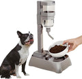 Pet Automatic Water Feeder, 770ml Adjustable Height Stainless Steel Pet Water Dispenser, Feeding Water and Feeding Dual-Purpose, Suitable for cat and Dog Families, Indoor &Outdoor (Grey)