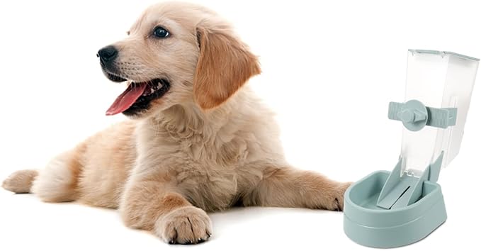 Automatic Pet Feeder Dispenser for Dogs Puppies Hanging Bowl Design No Electricity Required Easy to Prevents Spills and Messes for Cages and Kennels