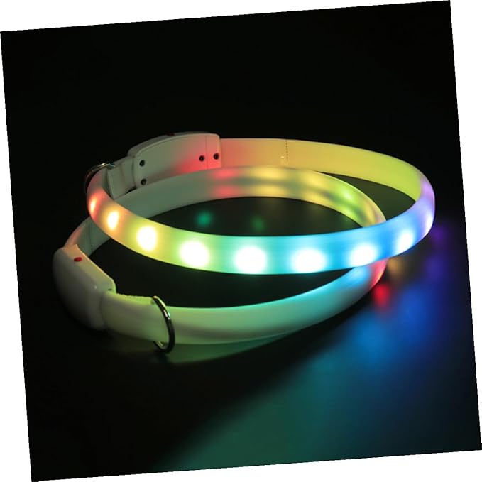 TOYANDONA LED Dog Collar USB Rechargeable Waterproof Pet Collar Glowing Safety Light for Night Walking