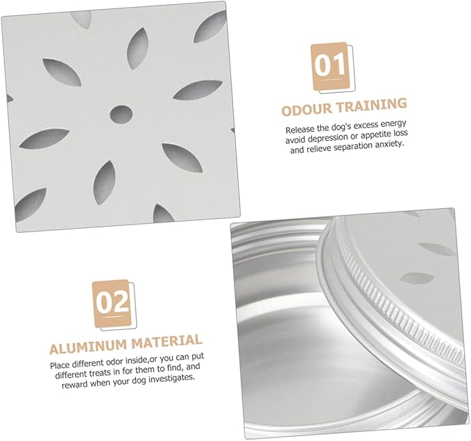 Happyyami 60ML Dog Scent Training Case Aluminum Sniffle Box for Dog Nose Training Work Scent Detection Kit