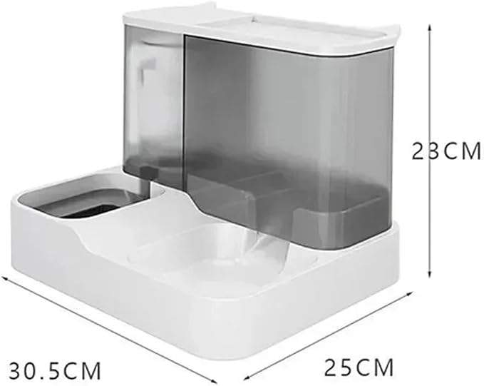 2.2L Large Automatic Smart Pet Dog Feeder Drinking Fountain Plastic Food Bowl Pets in 1 Water Dispenser(Pink)