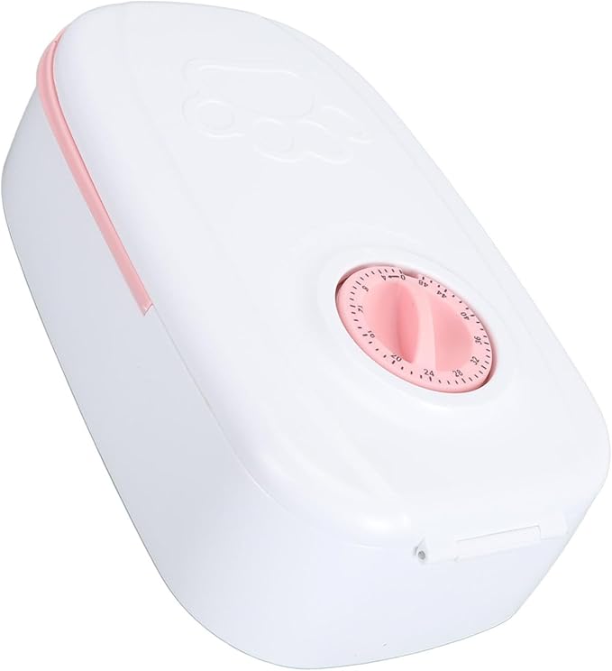 Detachable Automatic Pet Feeder Rotating Buckle Cat Food Dispenser for CatsDogs WetDry Food Ice Bags 9.4x5.5x3.0in (Pink)
