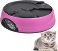 6 Meal Automatic Pet Feeder with Programmable Timer,Food Dispenser,Portion Control,with Voice Remind,LCD Smart Self Feeder for Cats Dogs and Rabbits,Pink