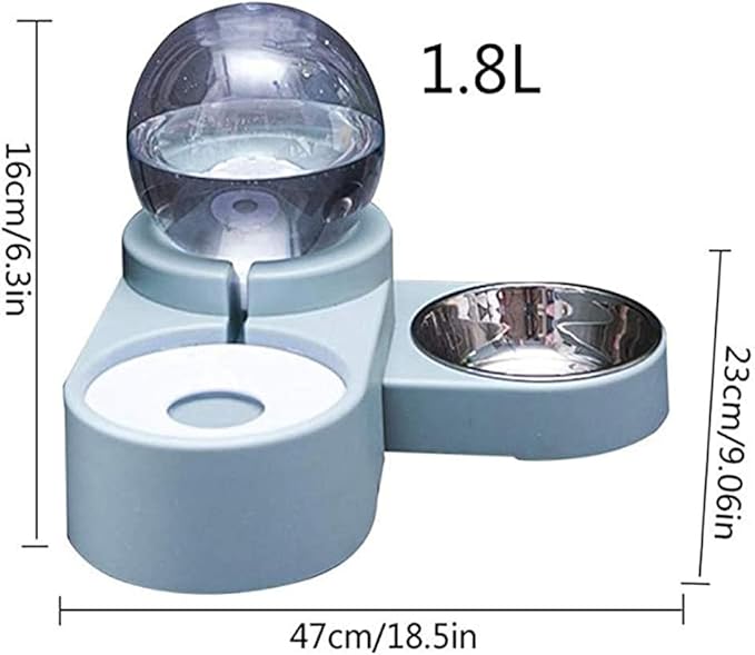 Double Dog Cat Bowls,Cat Dog Feeder Automatic Water Bowl and Food Bowl Set, Pet Automatic Water Dispenser,Floating Bowl Splash Free, Stainless Steel Feeder Bowl for Cats and Small Dog