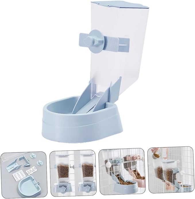2L Automatic Dog Feeder Hanging PET Food Dispenser in Blue Suitable for Dogs and Puppies Removable Bowl for Easy Cleaning
