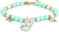 Dog Collar Flower Teddy Dog Collars Artificial Rhinestone Pet Necklace Collar for Cats Small Dogs Necklace (Green Large)