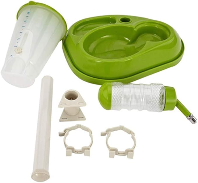 Pet Water Bottle Feeding Bowl Dog Automatic Feeder Food Water Dispenser for Dogs and Cats (Green)
