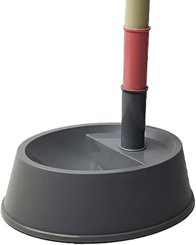 Pet Standing Water Dispenser, Height Adjustable Cat Dog Standing Bowl with Detachable Pole Automatically Feeding Water (Deep Gray Bottom)