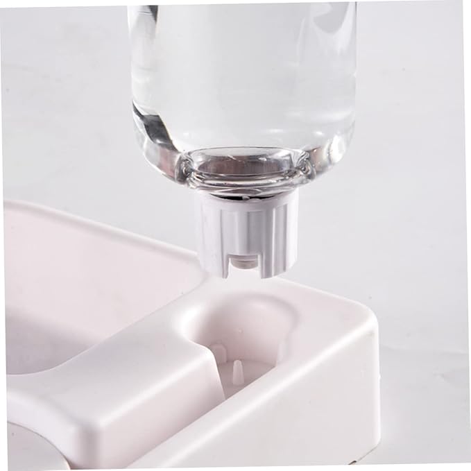 Automatic Dog Water Feeder and Pet Food Dispenser Stylish White Design Non-tip Bowl for Cats and Dogs for Home Decor and Convenient Feeding