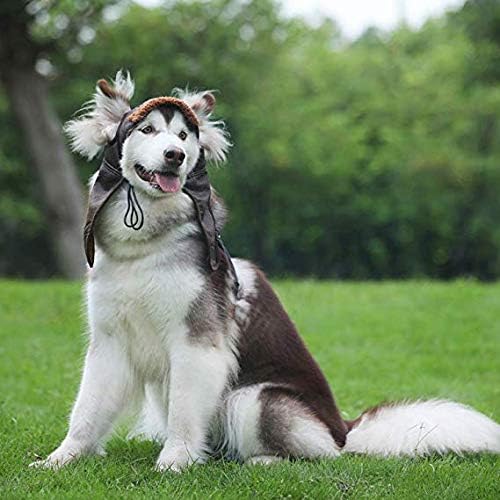 Leconpet Dog Aviator Hat, Dog Winter Pilot Hat with Ear Flaps for Cold Weather (XXL, Coffee)