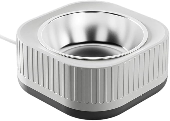 Automatic Winter Outdoor Heated Pet Water Bowl - Stainless Steel Thermostatic Warming Dish for Dogs, Cats & Chickens - Anti-Chew Cord Thermostatic Bowl for Small Animal (1PCS B)