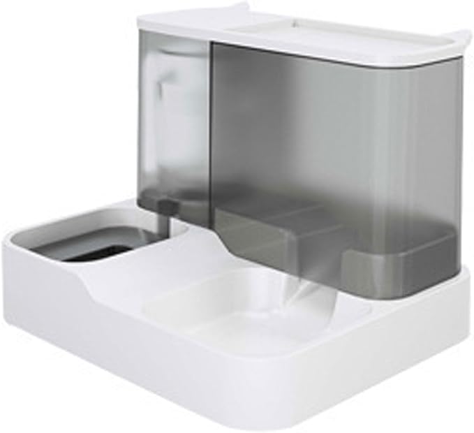 Pet Feeder Pet Automatic Feeder Fully Enclosed Drinking Water and Feeding Integrated Machine Three Colors Optional Compatible with Cats and Dogs Pets Supplies(Grey)