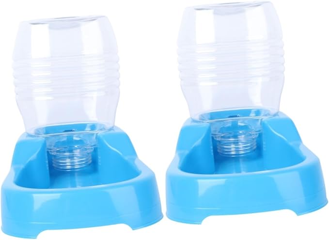 2pcs Blue Pet Water Feeder Bowl Creative Drinking Tool for Dogs and Puppies Smooth Surface Unique Design Safe for Home and Pet Shops Convenient Automatic Water Dispenser