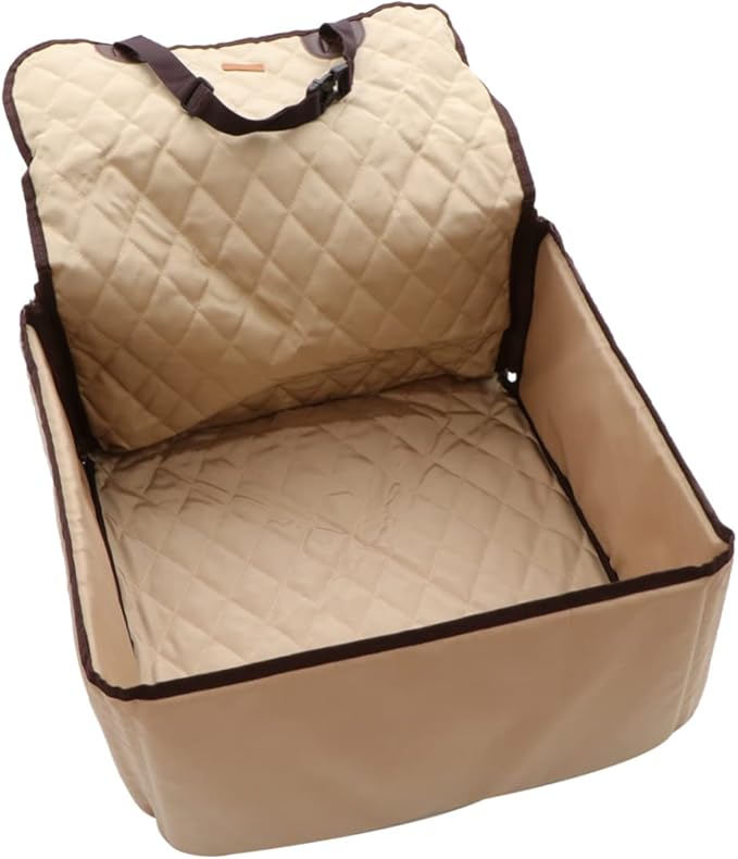 Angoily Dog Car Seat Cushion Pet Front Seat Mat for Car and Home Use Beige Color Easy to and Store