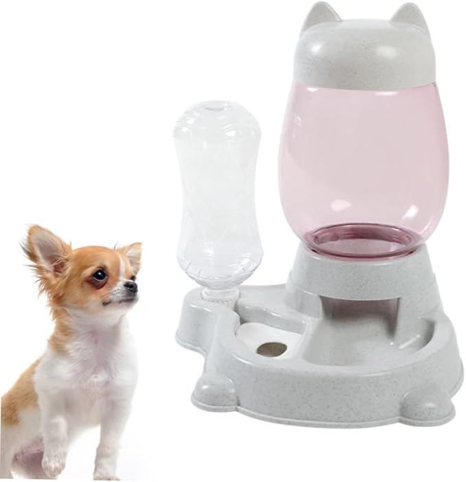 VANZACK Automatic PET Water Feeder Cat Ear Design Creative PET Drinking Tool for Dogs and Cats Easy Clean Water Dispenser 2L Capacity Grey