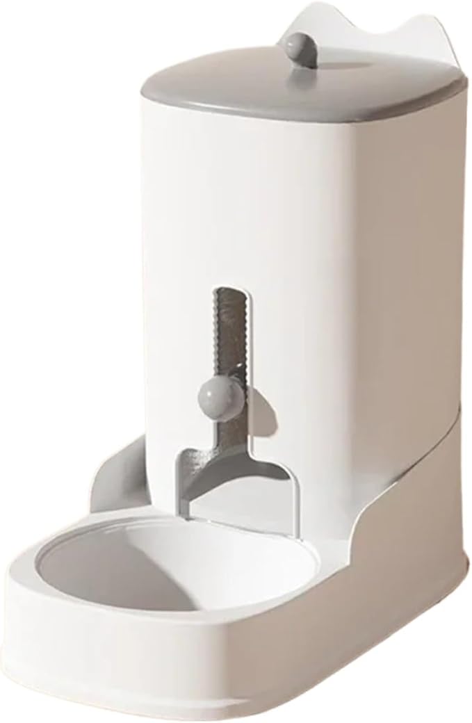 Large Capacity Automatic Pet Food & Water Dispenser, 2-in-1 Feeder & Drinker Bowl for Cats & Dogs Pet Supplies(Grey f)
