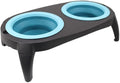 Double Dog Bowls, Removable Dog Bowls Multifunction Adjustable Combined Dual Bowls Deluxe Automatic Food and Water Feeder for Pet Dog Cat Dual by Daming Model for Small and Medium Pets