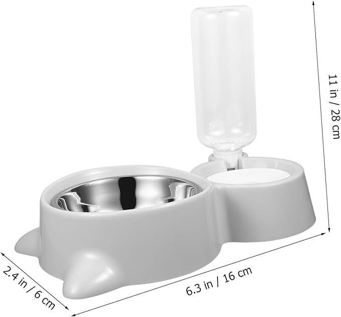 Yardwe Automatic Pet Feeder Bowl Dual-use Water and Food Dispenser for Dogs and Cats Spill Design Convenient Bottle Easy to and Maintain for Indoor Use