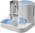 Automatic Pet Feeder for Cats and Small Dogs - 2-in-1 Food and Water Dispenser with Stainless Steel Bowl for Dry Food - Perfect for Small/Medium Dogs, Puppies and Kittens,Blue