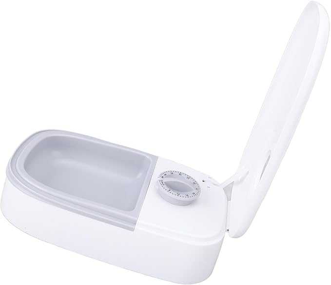 Automatic Pet Feeder Intelligent Timed Dry Wet Food Bowl for Dogs Cats Medium Rugged and Easy to Clean White (Grey)