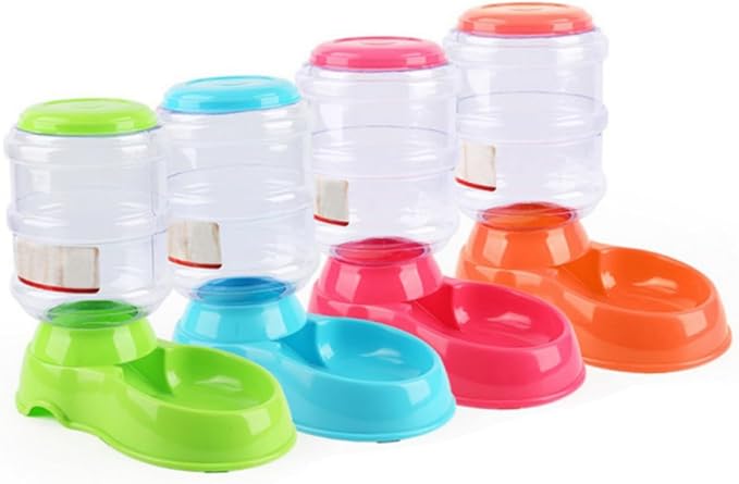 Automatic Pet Food and Water Dispenser Capacity for Cats and Dogs Non-Skid Base Safe Feeding for Puppies and Other Animals Blue