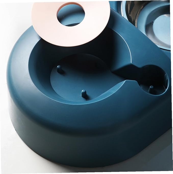 TOYANDONA Automatic Dog Feeder and Water Bowl Spill-Proof Blue Pet Feeding Basin for Cats and Dogs, Anti-tip Food and Water Dish Suitable for Home Use