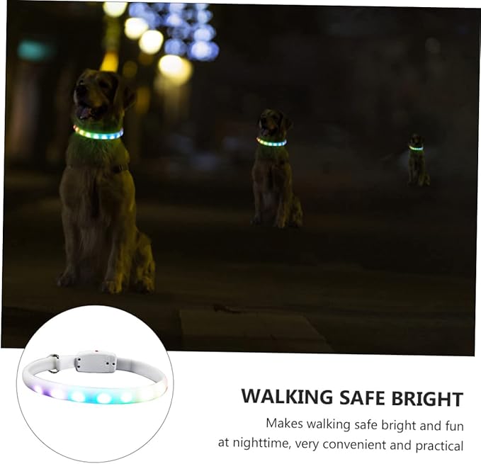 Didiseaon USB Rechargeable Led Glowing Dog Collar Flashing Pet Collar for Night Safety Comfortable and