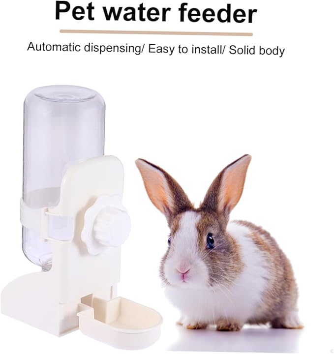 Totority 1Pc Hanging Gravity Waterer for Pets Automatic Water Dispenser Station for Dogs Cats Leak Design Versatile Use Cages White