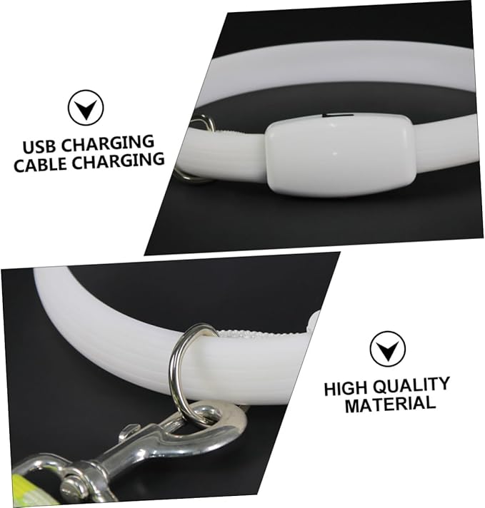 Toyvian USB Rechargeable Led Dog Collar Glowing Pet Collar for Night Safety for Dogs for Evening Walks