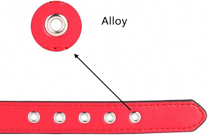 Pet Dog Collars Walking Running Puppy Neck Leash Leather Breathable Collars for Small Dog Cat Red S