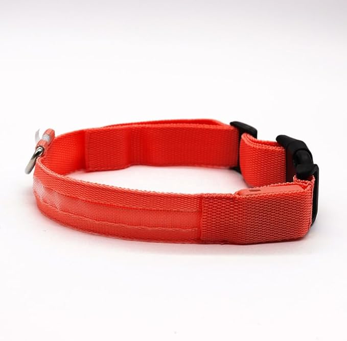 LED Dog Collar, Light Up Dog Collars, Adjustable USB Rechargeable Glow in The Dark Dog Collars High Visibility Glowing Dog Collars for Large Medium and Small Dogs (X-Small,Red)
