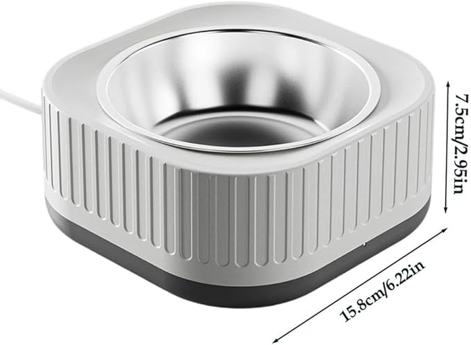 Automatic Winter Outdoor Heated Pet Water Bowl - Stainless Steel Thermostatic Warming Dish for Dogs, Cats & Chickens - Anti-Chew Cord Thermostatic Bowl for Small Animal (1PCS B)