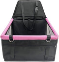 Pet Car Seat for Ford Focus 5-Door Hatchback/Focus Combi/Focus Active/C6 BK/2005-2024 2025 Dog Car Seat with Leash Portable Dog Bed for Car Washable Foldable Car Pet Bag,Black and Pink