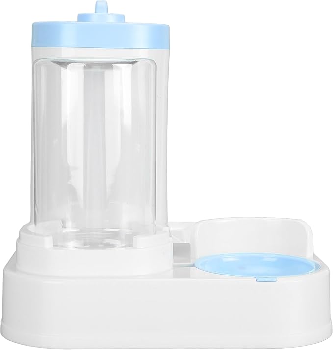 Automatic Pet Food Water Dispenser Large Capacity 2 in 1 Cat Feeder Waterer for Dogs and Puppies (Blue)