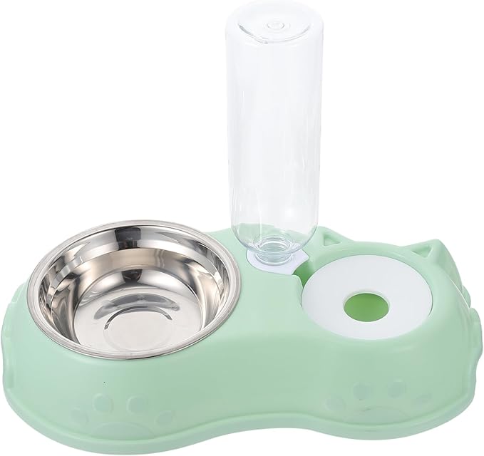 POPETPOP 1Set Detachable Pet Feeder for Cats Dogs Automatic Food and Water Dispenser Material Easy to Design Convenient Dual Feeding