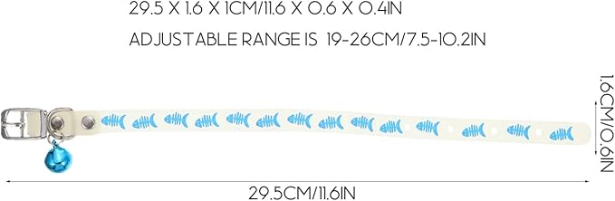 PATKAW 3Pcs Glowing Cat Dog Collar with Bell Light up Puppy Collar Adjustable Fluorescent Pet Safety Collar Pet Grooming Accessories for Small Medium Dogs Cats Kitten