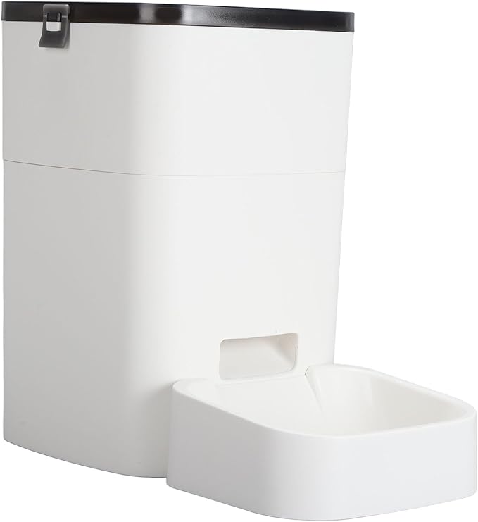 Timed Pet Feeder, Timing Function, Large Capacity, Smoother Food Delivery, Automatic Pet Feeder for Home (White)