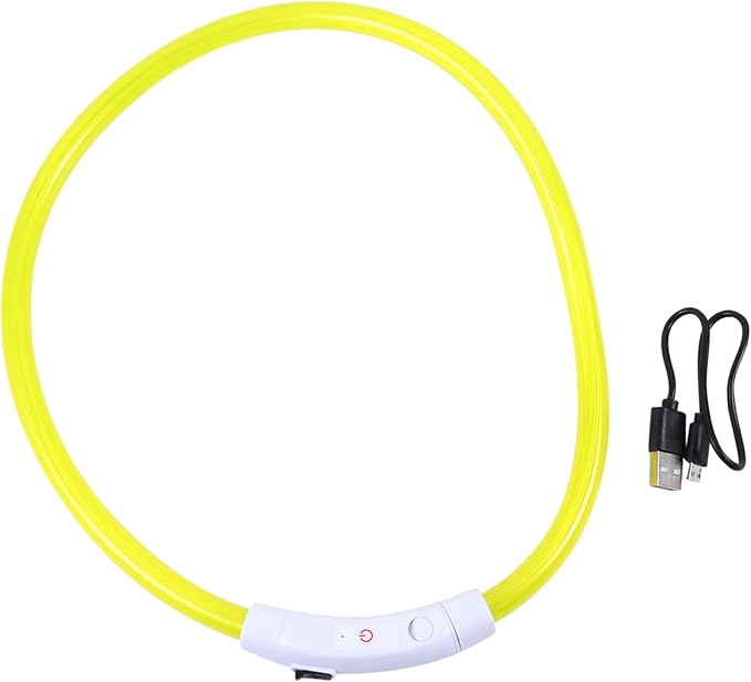 GANAZONO Pet Glow Collar Dog Led Collar USB Rechargeable Reflective Dog Harness for Night Walking