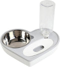 Heart Shape Automatic Dog Water Bowl Dispenser Refillable Pet Water Feeder Stainless Steel Grey