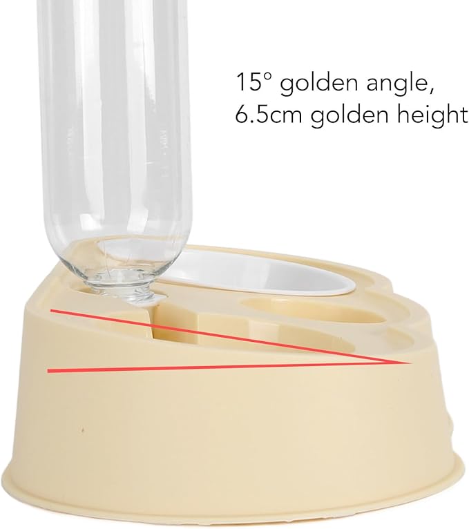 Pet Water and Food Bowl Set, Stable Prevent Slip Double Pet Bowls with Automatic Water Dispenser Bottle, Double Dog Cat Bowls Pet Feeding Bowls for Cats Small Dogs(Yellow)