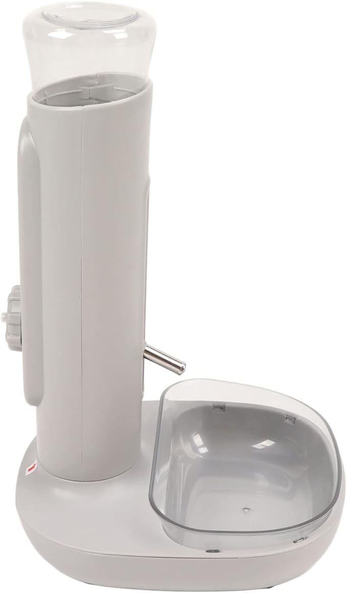 AYNEFY Pet Standing Water Dispenser, Adjustable Height 680ml Automatic Drinking Bottle with Detachable Food Feeder Bowl for Dogs and Cats