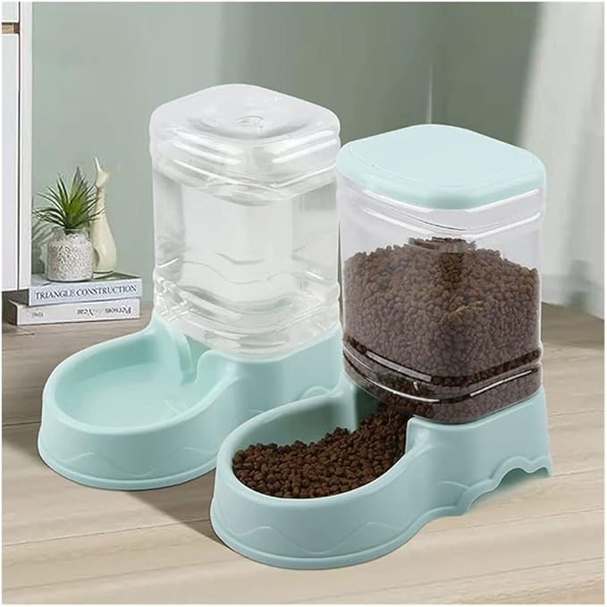 Gravity Pet Food Feeder And Water Dispensers Set Dog Water Bowl And Automatic Cat Food Dispenser For Small Medium Large Cat Dog Pet water dispenser (Color : Pink) (Blue)