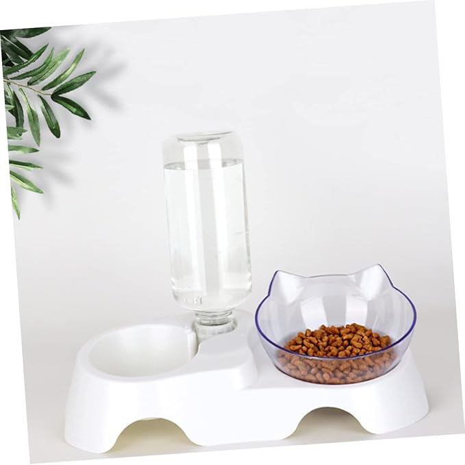 balacoo Automatic Water Feeder for Cats and Dogs Inclined Pet Food and Water Bowl with Automatic Dispenser Convenient and Stable Design for Small Medium Pets Easy to Clean Material Feeding