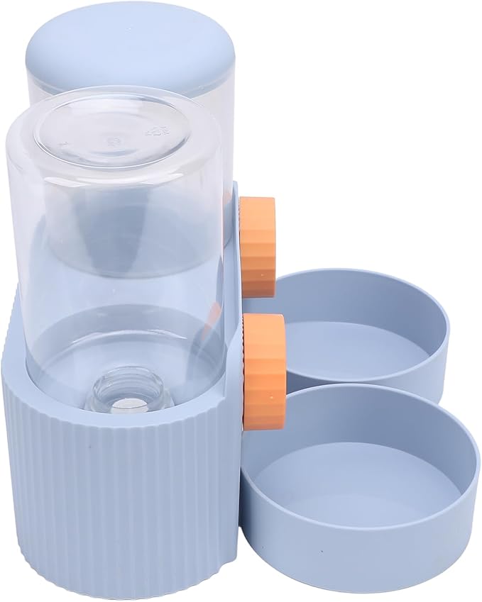 Fabater Automatic Dog Feeder, Space Saving Hanging Design Smart Feeding Schedule Automatic Cat Feeder, Pet Water Dispenser with Dual Bowl System for Small and Medium Dogs Cats (Blue)