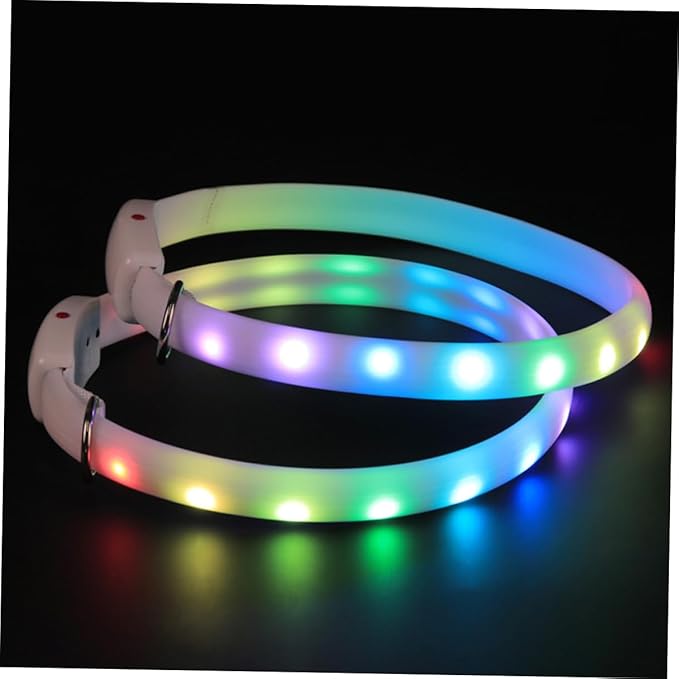 USB Rechargeable LED Dog Collar Waterproof Luminous Pet Collar for Evening Use
