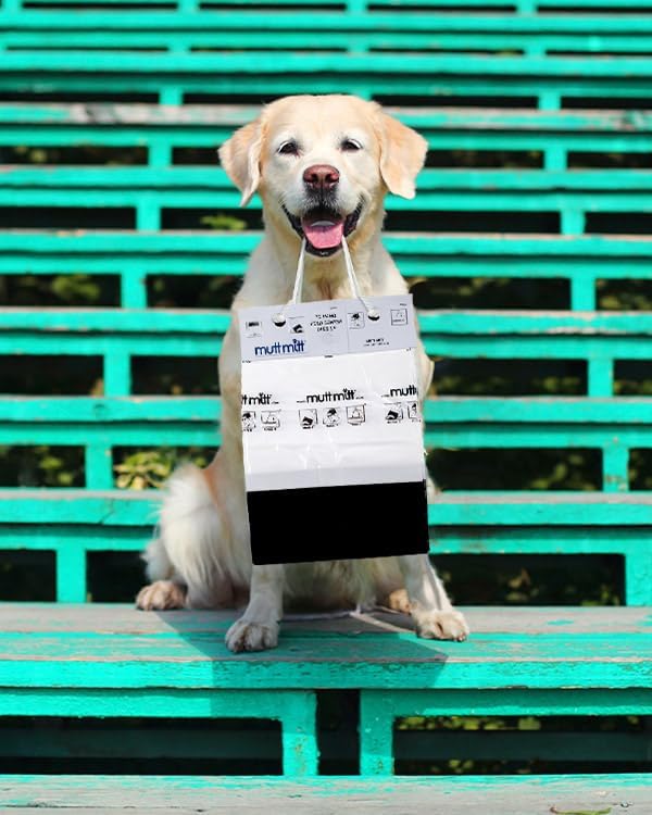 Mutt Mitt® 2-Ply Dog Waste Bags with Thick 2 Mil Mitten - No more "yuck" or "warm handshake" - New Listing, Same 400 White & Black Dog Waste Bags on 4 Station Headers